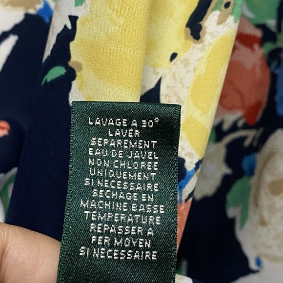 LAUREN Ralph Lauren Multi-Color Floral Print Long Sleeve Size Blouse Size Large - Picture 6 of 8